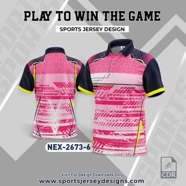 NEX 2673-6 PINK AND WHITE SPORTSWEAR SUBLIMATION JERSEY DESIGN