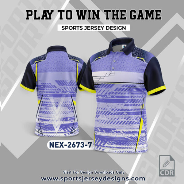 NEX 2673-7 VIOLET AND WHITE SPORTSWEAR SUBLIMATION JERSEY DESIGN