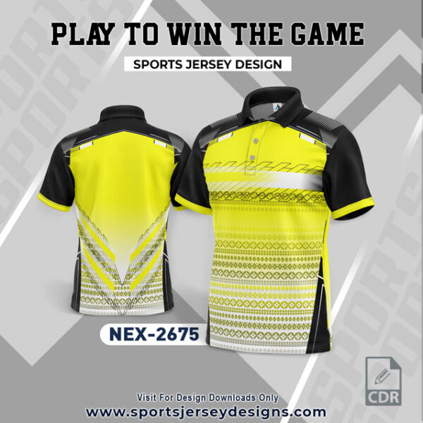 NEX 2675 YELLOW AND BLACK SPORTSWEAR SUBLIMATION JERSEY DESIGN