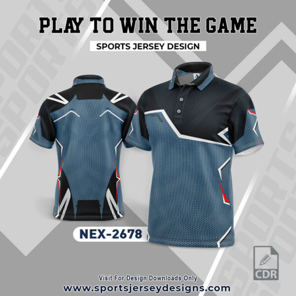 NEX 2678 DARK GRAY AND BLACK SPORTSWEAR SUBLIMATION JERSEY DESIGN