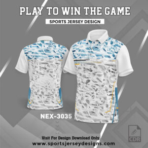 NEX 3035 WHITE AND FIROZI BLUE GRADIENT SPORTSWEAR SUBLIMATION JERSEY DESIGN