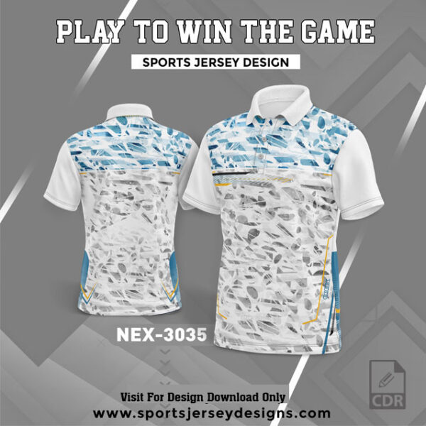 NEX 3035 WHITE AND FIROZI BLUE GRADIENT SPORTSWEAR SUBLIMATION JERSEY DESIGN