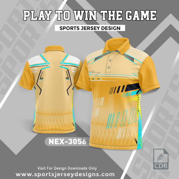 NEX 3056 GOLD YELLOW SPORTSWEAR SUBLIMATION JERSEY DESIGN