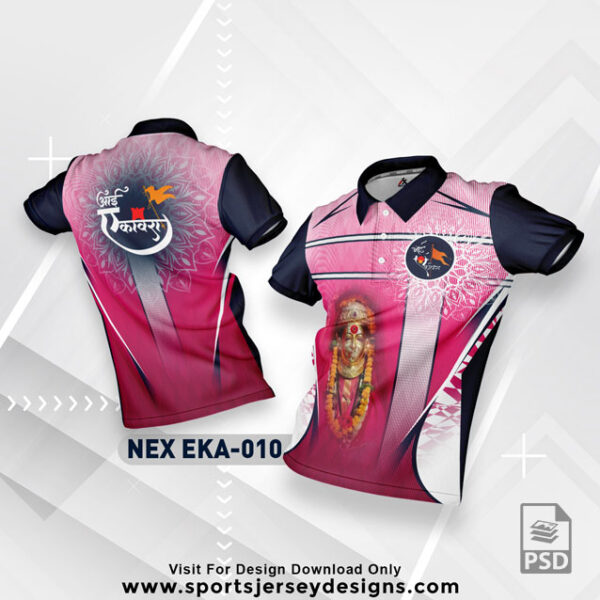 NEX EKA-010 NAVY BLUE WITH PINK GRADIENT EKVIRA AAI PALKHI SUBLIMATION JERSEY DESIGN