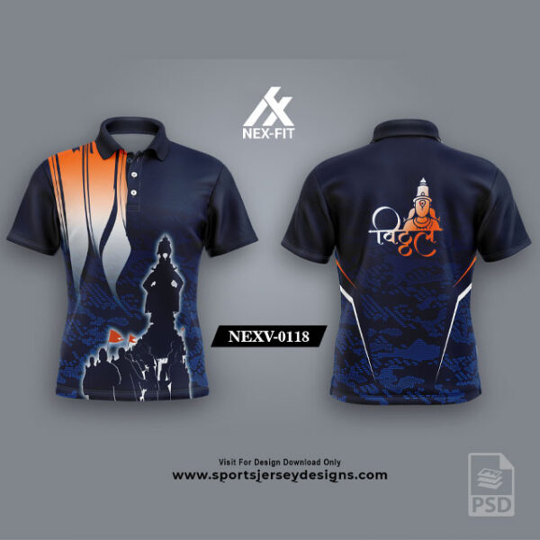 NEXV-0118 Pandharpur Wari Sublimation Jersey Design In Navy Blue Color