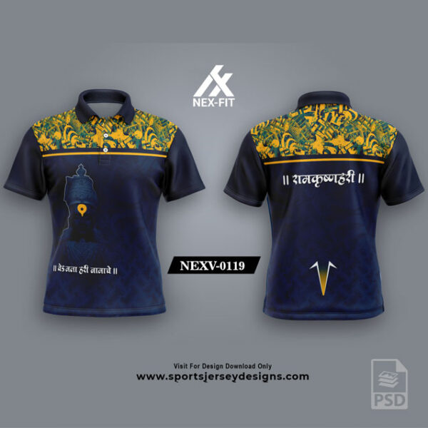 NEXV-0111 Pandharpur Wari Sublimation Jersey Design In Navy Blue Color