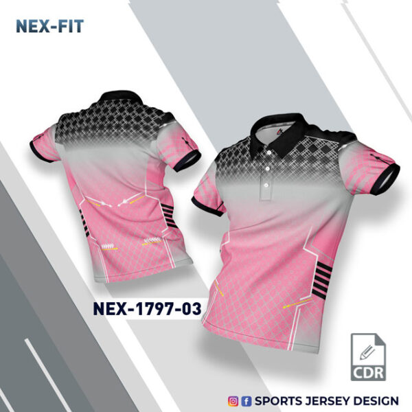 NEX 1797-03 BABE PINK AND BLACK AND WHITE SPORTSWEAR SUBLIMATION JERSEY DESIGN