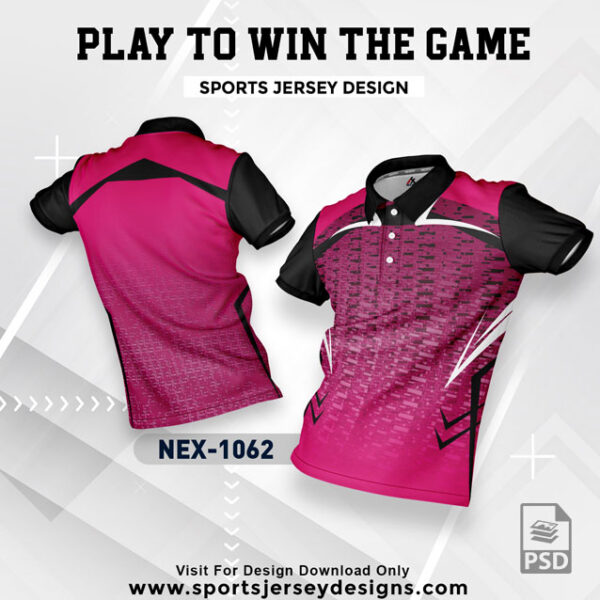 NEX 1062 PINK WITH BLACK GRADIENT SPORTSWEAR SUBLIMATION JERSEY DESIGN