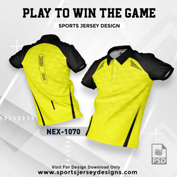 NEX 1070 YELLOW AND BLACK SPORTSWEAR SUBLIMATION JERSEY DESIGN
