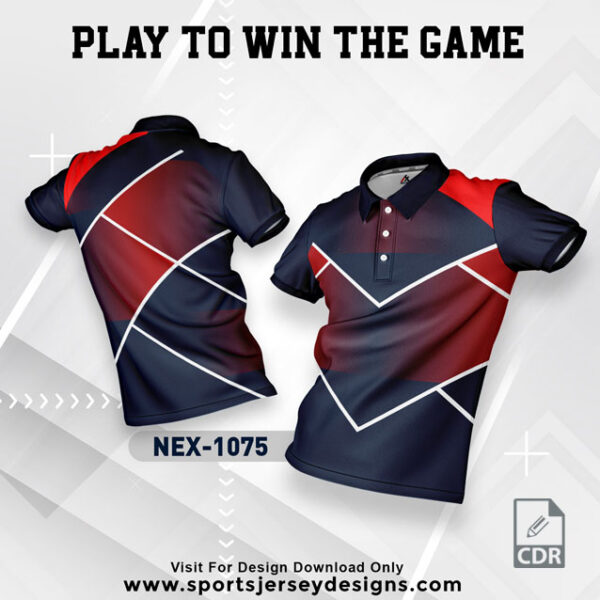 NEX 1075 NAVY BLUE WITH RED SPORTSWEAR SUBLIMATION JERSEY DESIGN