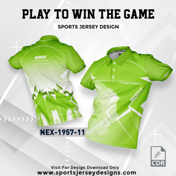 NEX 1957-11 PISTA GREEN WITH WHITE GRADIENT SPORTSWEAR SUBLIMATION JERSEY DESIGN