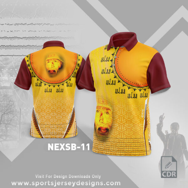 NEXSB 11 GOLDEN YELLOW SAI BABA PALKHI SUBLIMATION JERSEY DESIGN