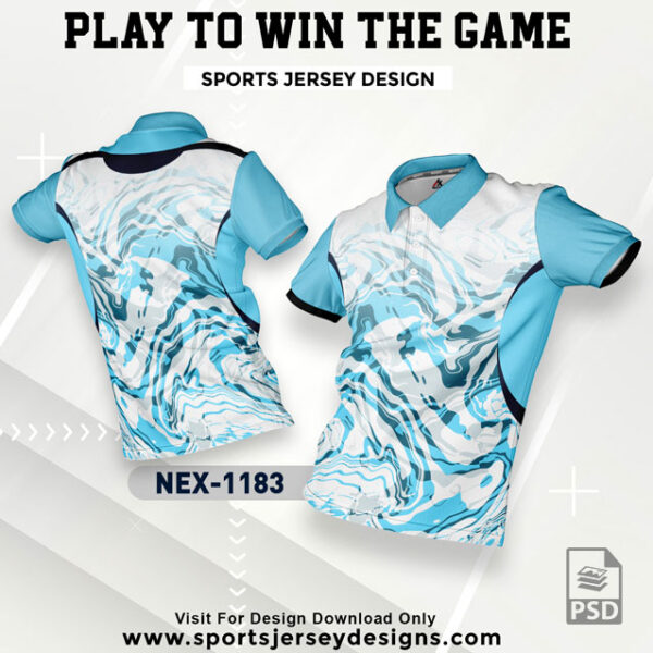 NEX 1183 WHITE WITH FIROZI GRADIENT SPORTSWEAR SUBLIMATION JERSEY DESIGN