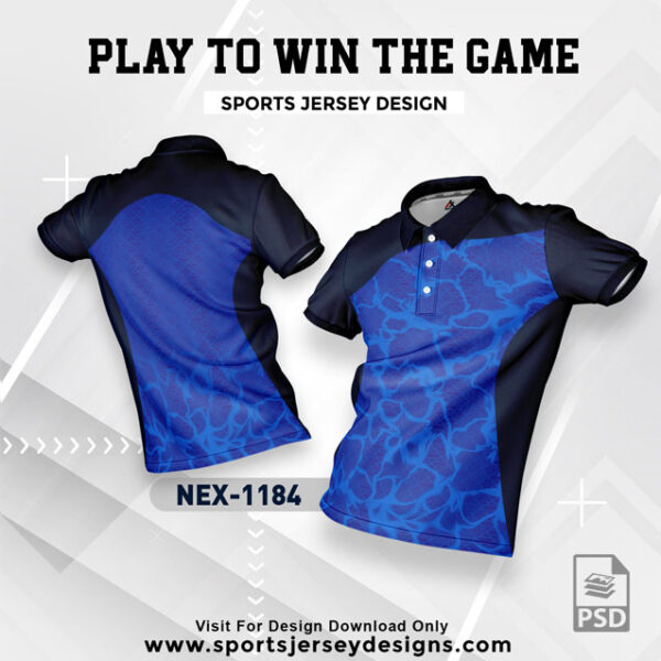 NEX 1184 ROYAL BLUE WITH NAVY BLUE GRADIENT SPORTSWEAR SUBLIMATION JERSEY DESIGN