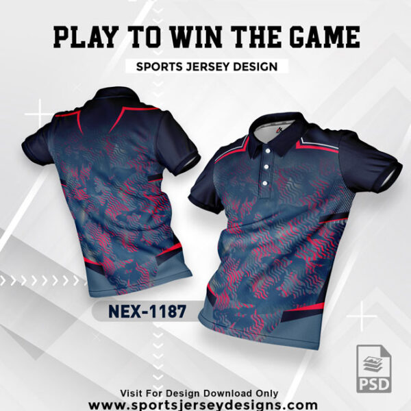 NEX 1187 NAVY BLUE WITH PINK GRADIENT SPORTSWEAR SUBLIMATION JERSEY DESIGN