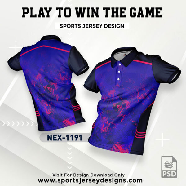 NEX 1191 ROYAL BLUE WITH PINK GRADIENT SPORTSWEAR SUBLIMATION JERSEY DESIGN