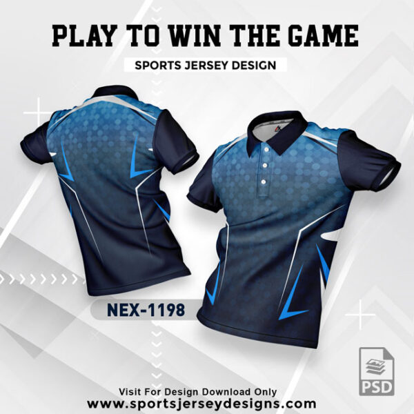 NEX 1198 NAVY BLUE WITH BLUE GRADIENT SPORTSWEAR SUBLIMATION JERSEY DESIGN