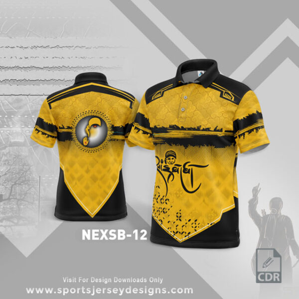 NEXSB 12 YELLOW AND BLACK SAI BABA PALKHI SUBLIMATION JERSEY DESIGN