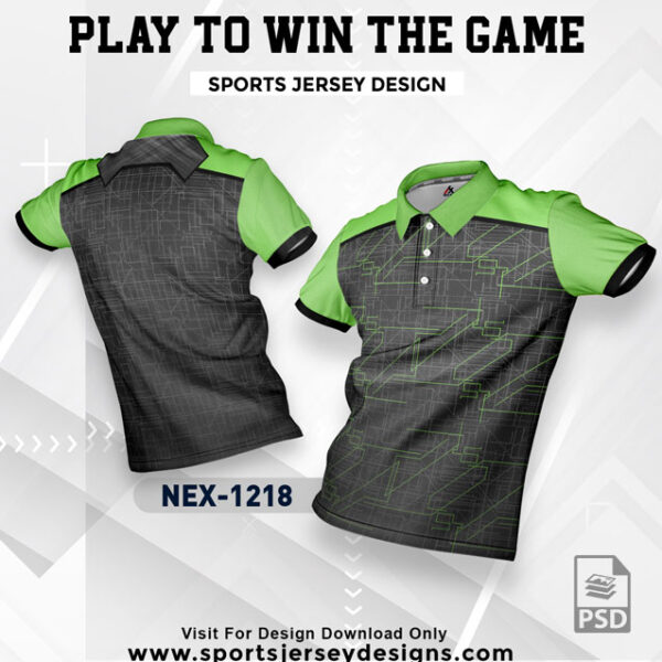 NEX 1218 BLACK WITH PISTA GREEN GRADIENT SPORTSWEAR SUBLIMATION JERSEY DESIGN