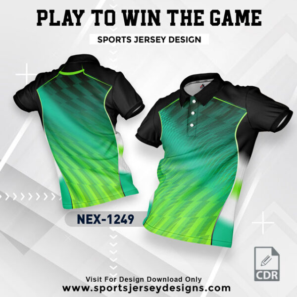 NEX 1249 SEA GREEN WITH GREEN GRADIENT SPORTSWEAR SUBLIMATION JERSEY DESIGN