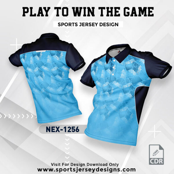 NEX 1256 FIROZI AND NAVY BLUE SPORTSWEAR SUBLIMATION JERSEY DESIGN