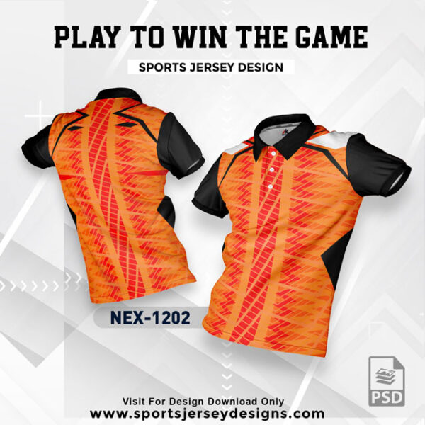 NEX 1202 ORANGE WITH RED GRADIENT SPORTSWEAR SUBLIMATION JERSEY DESIGN