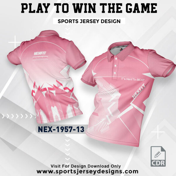 NEX 1957-13 BABE PINK WITH WHITE GRADIENT SPORTSWEAR SUBLIMATION JERSEY DESIGN