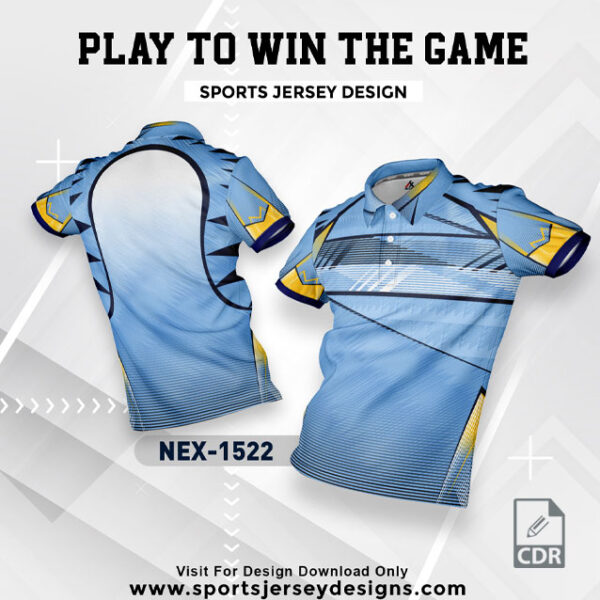 NEX 1522 SKY BLUE WITH WHITE GRADIENT SPORTSWEAR SUBLIMATION JERSEY DESIGN