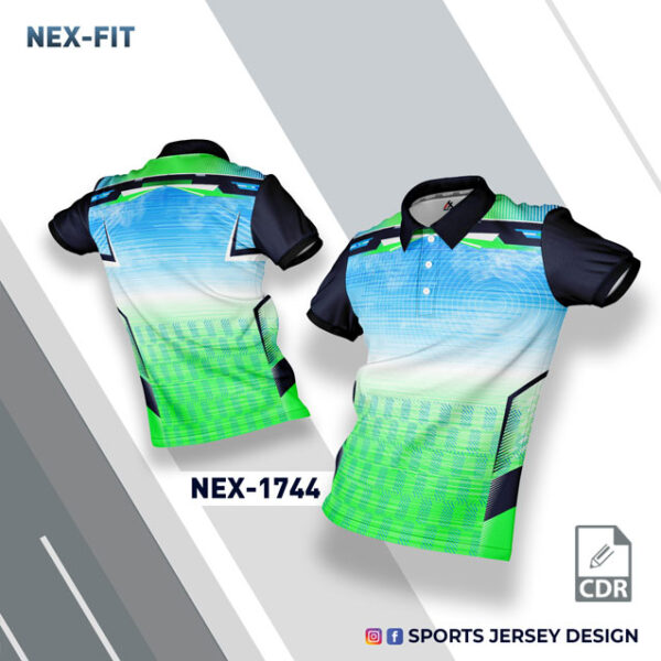 NEX 1744 GREEN WITH FIROZI AND WHITE GRADIENT SPORTSWEAR SUBLIMATION JERSEY DESIGN