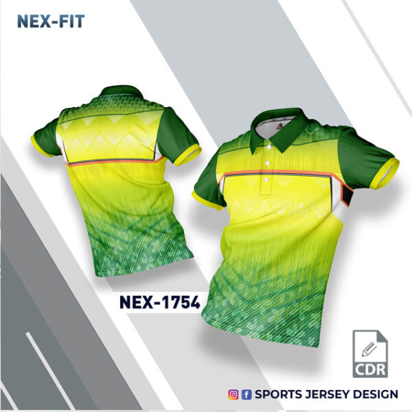 NEX-1754 LEMON YELLOW AND GREEN SPORTSWEAR SUBLIMATION JERSEY DESIGN