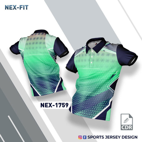 NEX 1759 MINT GREEN WITH NAVY BLUE GRADIENT SPORTSWEAR SUBLIMATION JERSEY DESIGN