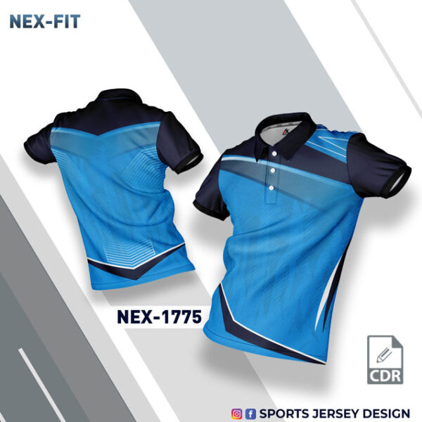 NEX 1775 INDIA BLUE WITH NAVY BLUE GRADIENT SPORTSWEAR SUBLIMATION JERSEY DESIGN