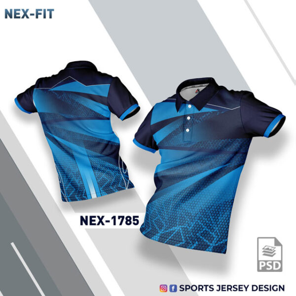 NEX 1785 INDIA BLUE AND NAVY BLUE SPORTSWEAR SUBLIMATION JERSEY DESIGN