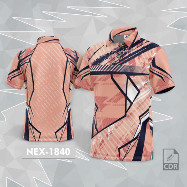 NEX 1840 PEACH WITH NAVY BLUE GRADIENT SPORTSWEAR SUBLIMATION JERSEY DESIGN