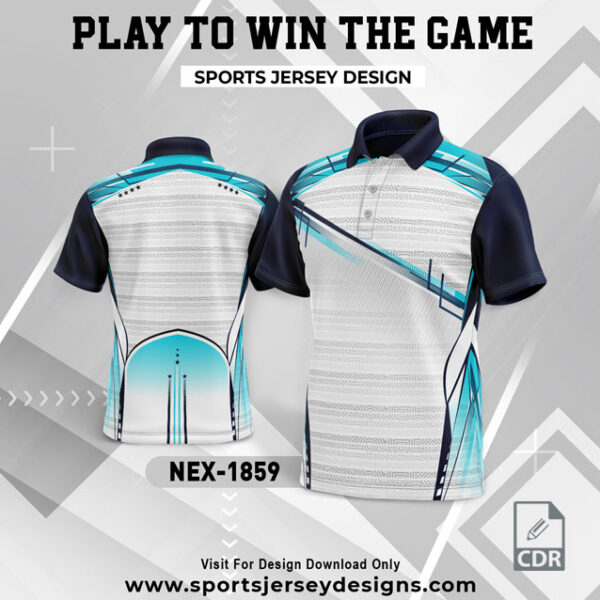 NEX 1859 WHITE WITH FIROZI GRADIENT SPORTSWEAR SUBLIMATION JERSEY DESIGN