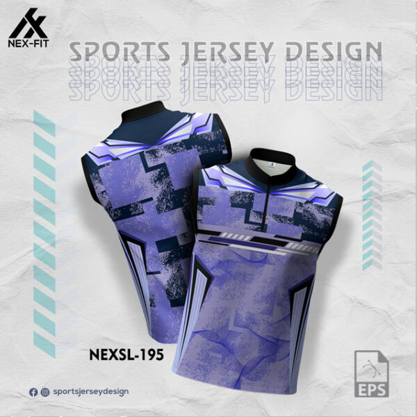 NEXSL 195 VIOLET WITH NAVY BLUE GRADIENT SLEEVLESS SPORTSWEAR SUBLIMATION JERSEY DESIGN