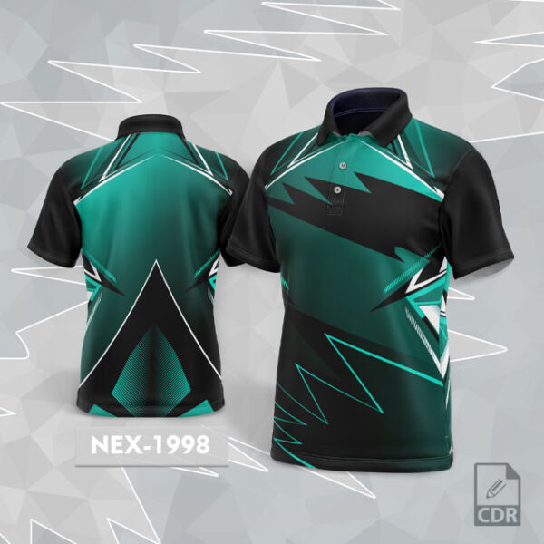 NEX 1998 RAMA GREEN WITH BLACK GRADIENT SPORTSWEAR SUBLIMATION JERSEY DESIGN