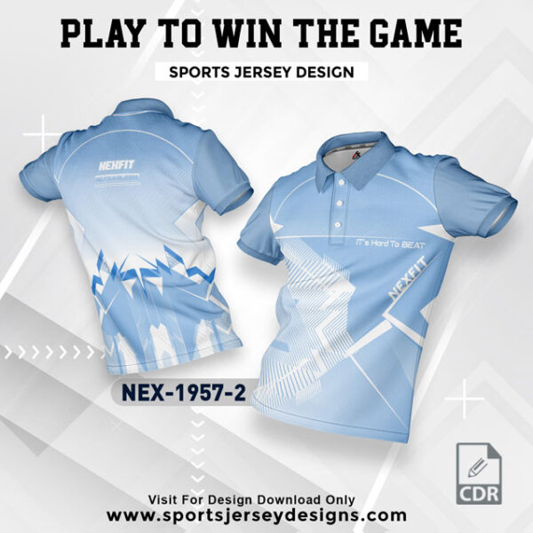 NEX 1957-2 SKY BLUE WITH WHITE GRADIENT SPORTSWEAR SUBLIMATION JERSEY DESIGN