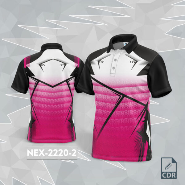 NEX 2220-2 WHITE/PINK WITH BLACK GRADIENT SPORTSWEAR SUBLIMATION JERSEY DESIGN