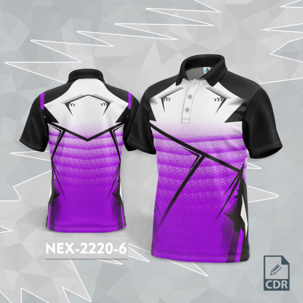 NEX 2220-1 WHITE/PURPLLE WITH BLACK GRADIENT SPORTSWEAR SUBLIMATION JERSEY DESIGN