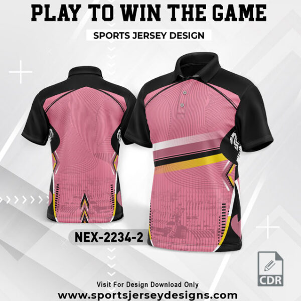 NEX 2234-2 BABE PINK WITH BLACK GRADIENT SPORTSWEAR SUBLIMATION JERSEY DESIGN