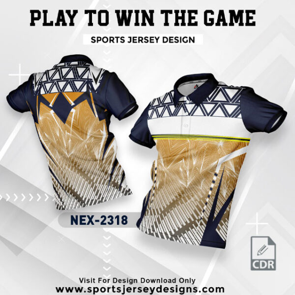 NEX 2318 BRONZE WITH NAVY BLUE AND WHITE GRADIENT SPORTSWEAR SUBLIMATION JERSEY DESIGN