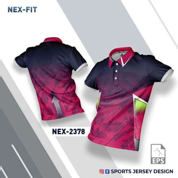NEX 2378 NAVY BLUE WITH PINK GRADIENT SPORTSWEAR SUBLIMATION JERSEY DESIGN