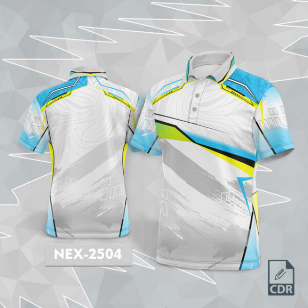 NEX 2504 WHITE WITH FIROZI GRADIENT SPORTSWEAR SUBLIMATION JERSEY DESIGN