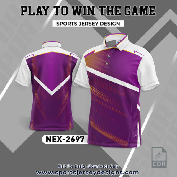 NEX 2697 PURPLLE WITH WHITE GRADIENT SPORTSWEAR SUBLIMATION JERSEY DESIGN