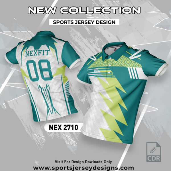 NEX 2710 RAMA GREEN WITH PISTA GREEN AND WHITE GRADIENT SPORTSWEAR SUBLIMATION JERSEY DESIGN