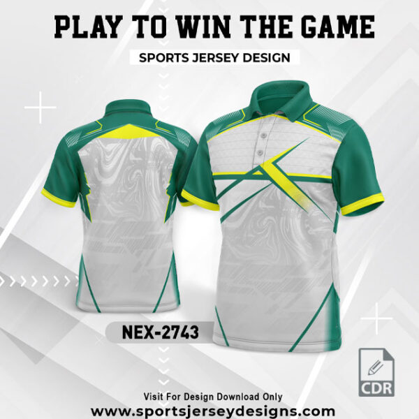 NEX 2743 WHITE WITH RAMA GREENGRADIENT SPORTSWEAR SUBLIMATION JERSEY DESIGN