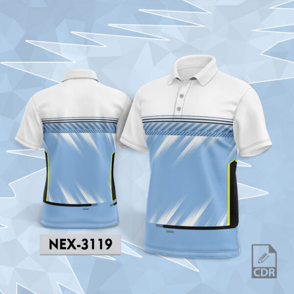 NEX 3119 SKY BLUE WITH WHITE GRADIENT SPORTSWEAR SUBLIMATION JERSEY DESIGN