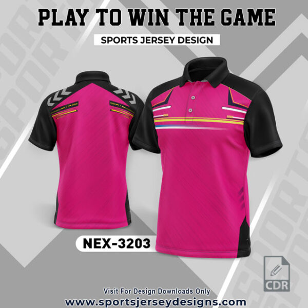 NEX 3203 RANI PINK AND BLACK GRADIENT SPORTSWEAR SUBLIMATION JERSEY DESIGN