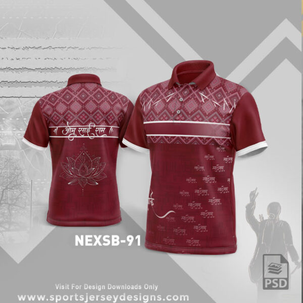 NEXSB 91 MAROON AND WHITE SAI BABA PALKHI SUBLIMATION JERSEY DESIGN